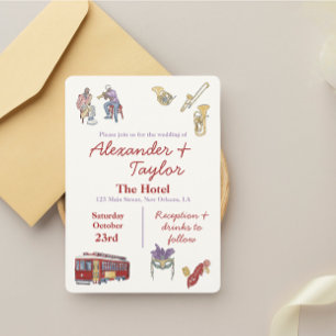 New Orleans LA Wedding Invitations 