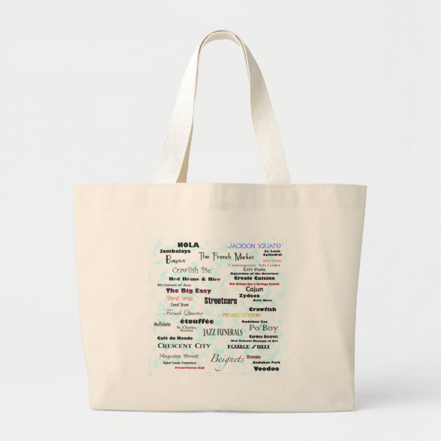 New Orleans Large Tote Bag (Front)