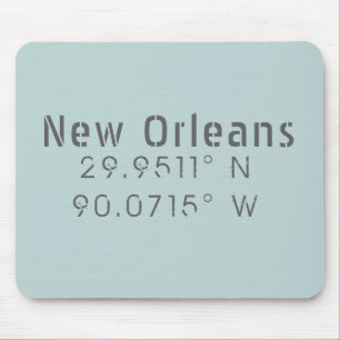 New Orleans Latitude & Longitude Mouse Pad