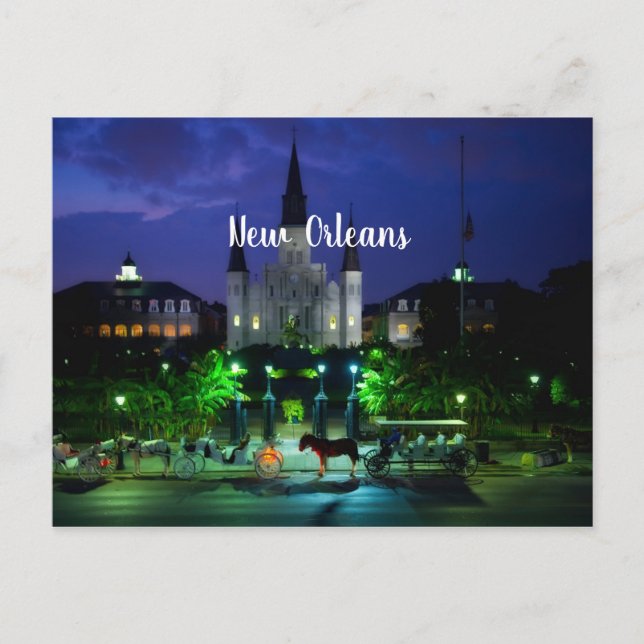 New Orleans, Louisiana at night Postcard (Front)