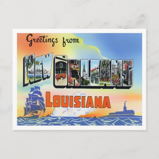 New Orleans, Louisiana Big Letters Postcard (Front)