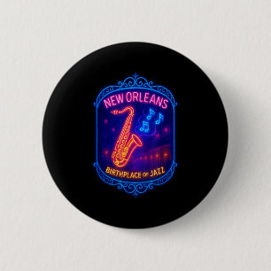 New Orleans, Louisiana, Birthplace Of Jazz  6 Cm Round Badge