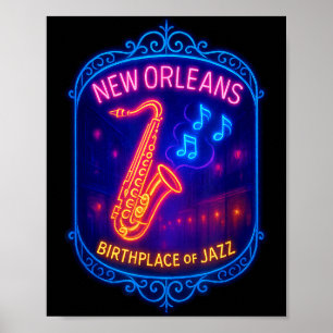 New Orleans, Louisiana, Birthplace Of Jazz Poster