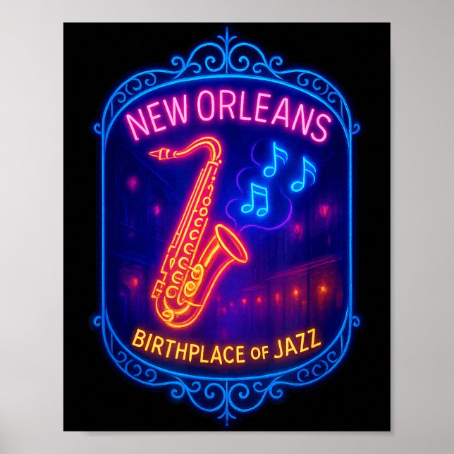 New Orleans, Louisiana, Birthplace Of Jazz  Poster (Front)
