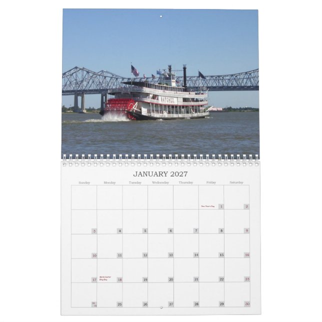 NEW ORLEANS, LOUISIANA CALENDAR (Jan 2027)
