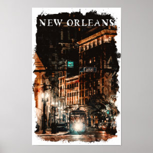 New Orleans Louisiana City View Poster