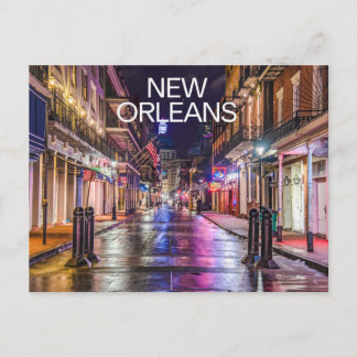 New Orleans Louisiana Colorful City Night Postcard