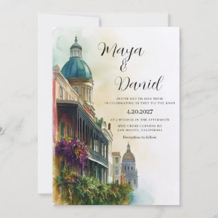 New Orleans Louisiana Destination Wedding Invitation