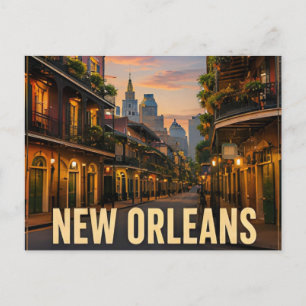New Orleans Louisiana French Quarter Nightlife Postcard