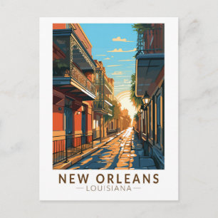 New Orleans Louisiana French Quarter Travel Art Postcard