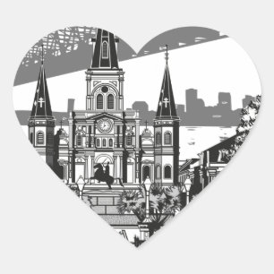 New Orleans Louisiana Heart Sticker