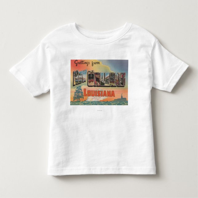 New Orleans, Louisiana - Large Letter Scenes Toddler T-Shirt (Front)
