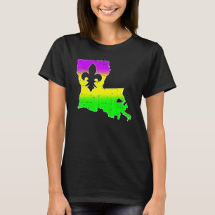 New Orleans Louisiana Map Men Women Mardi Gras Car T-Shirt