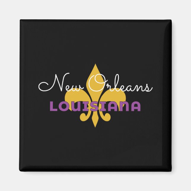 New Orleans Louisiana Mardi Gras 2025 Fleur De Lis Magnet (Front)