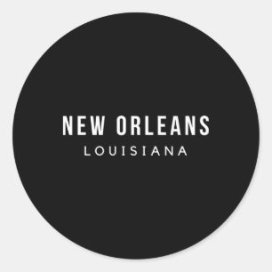 New Orleans Louisiana Mardi Gras 504 Jazz Skyline  Classic Round Sticker