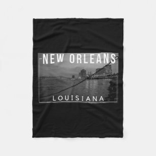 New Orleans Louisiana Mardi Gras 504 Jazz Skyline Fleece Blanket