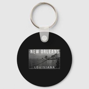 New Orleans Louisiana Mardi Gras 504 Jazz Skyline Key Ring