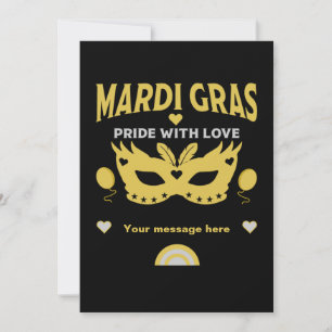 New Orleans Louisiana mardi gras street carnival Invitation