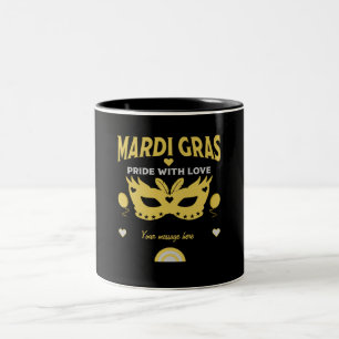 New Orleans Louisiana mardi gras street carnival Two-Tone Coffee Mug