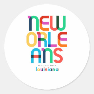 New Orleans Louisiana Mid Century, Pop Art, Classic Round Sticker