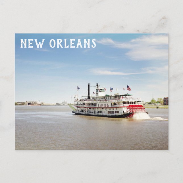 New Orleans Louisiana Mississippi River Boat Postcard (Front)