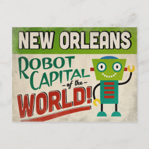 New Orleans Louisiana Robot - Funny Vintage Postcard