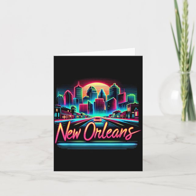 New Orleans Louisiana Shirt La 80s 90s Retro City  Card (Front)