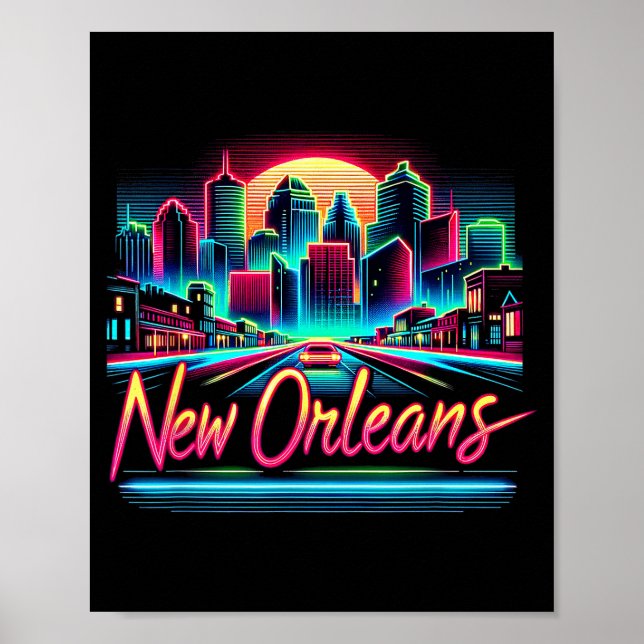 New Orleans Louisiana Shirt La 80s 90s Retro City  Poster (Front)