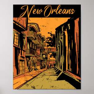 New Orleans Louisiana Souvenir Bourbon Street  Poster