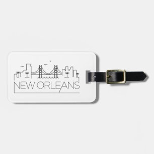 New Orleans, Louisiana Stylised Skyline Luggage Tag