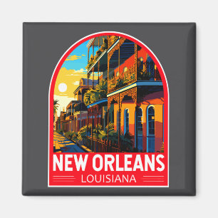 New Orleans Louisiana Travel Art Vintage Magnet