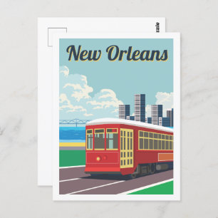 New Orleans Louisiana Travel Place Illustration Postcard