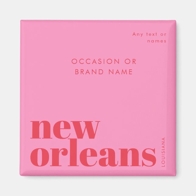 New Orleans Louisiana typography party Magnet (Front)