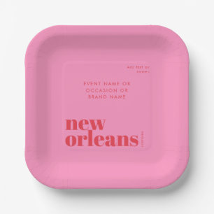New Orleans Louisiana typography party Paper Plate