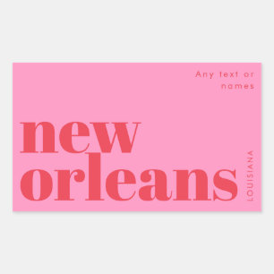New Orleans Louisiana typography Rectangular Sticker