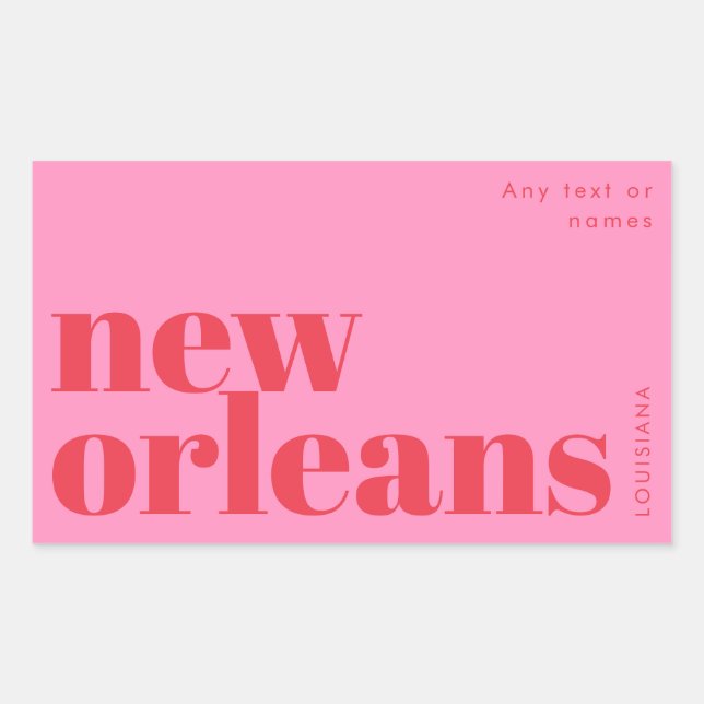New Orleans Louisiana typography  Rectangular Sticker (Front)