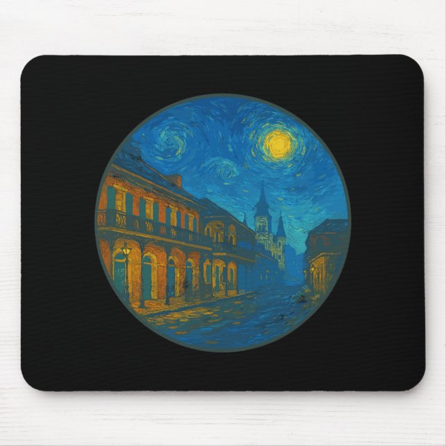 New Orleans Louisiana - Van Gogh Starry Night Styl Mouse Pad (Front)