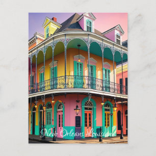 New Orleans Louisiana vintage retro pastel  Postcard