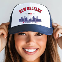 New Orleans Louisiana Vintage Skyline Hat