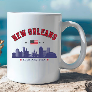 New Orleans Louisiana Vintage Skyline Mug