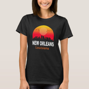 New Orleans Louisiana Vintage Sunset Retro City St T-Shirt