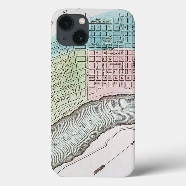 New Orleans Map, 1837 Case-Mate iPhone Case (Back)