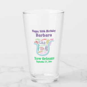 New Orleans Map Birthday Party Favour Beer Pint Glass