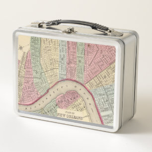 New Orleans Map by Mitchell Metal Lunch Box