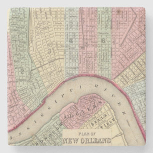 New Orleans Map by Mitchell Stone Coaster