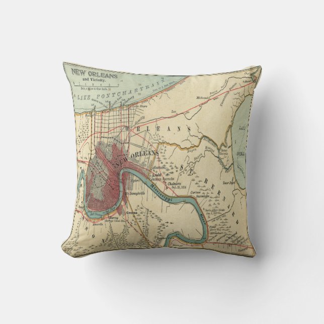 New Orleans Map Cushion (Front)