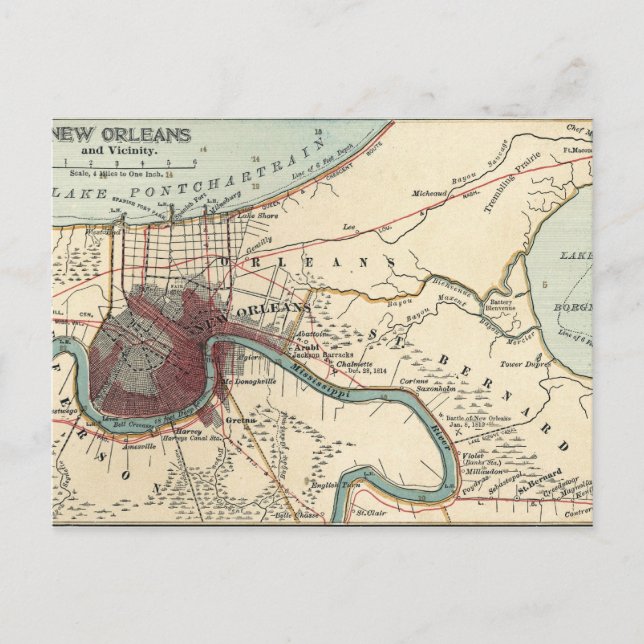 New Orleans Map Postcard (Front)