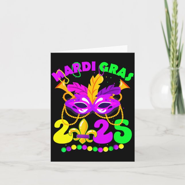 New Orleans Mardi Gras 2025 Funny Fleur De Lis New Card (Front)