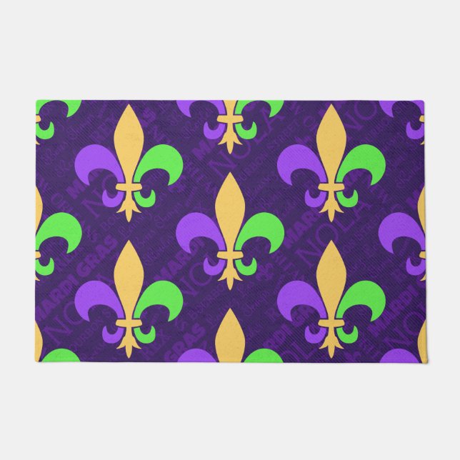 New Orleans Mardi Gras All Year Party Welcome Doormat (Front)