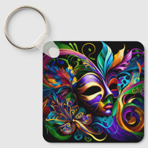 New Orleans Mardi Gras Art Key Ring
